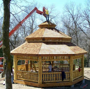 Log Octagon Gazebo Kit #13